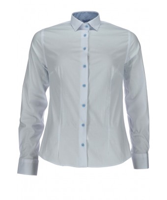 REPABLO dámská košile bílá s modrým knoflíkem